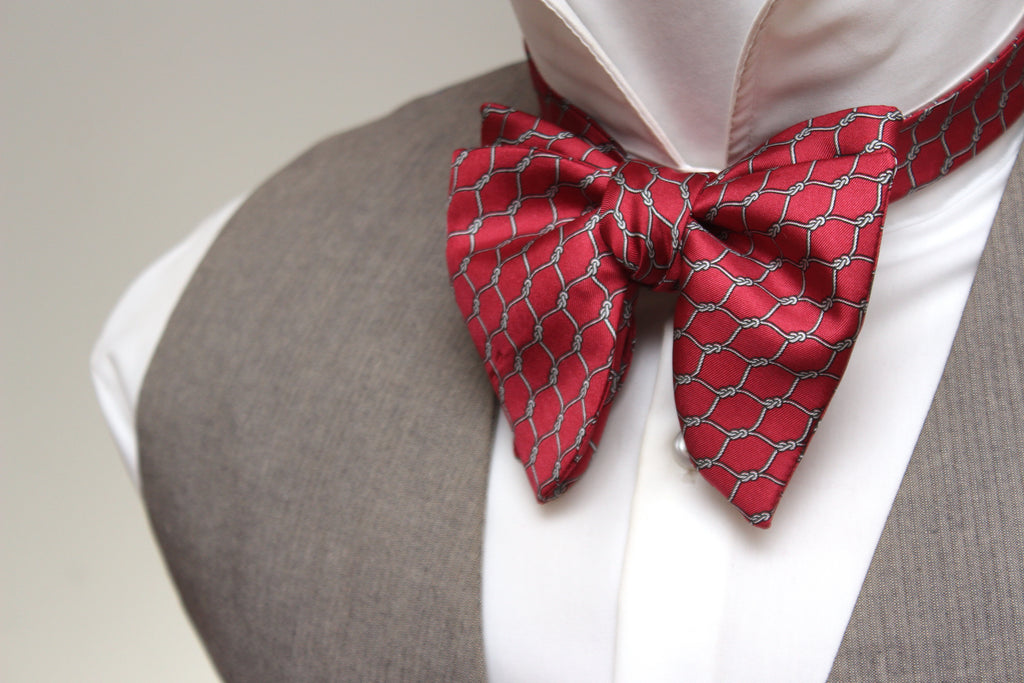 Red Ornament Ornament Silk Self-tied Bow Tie