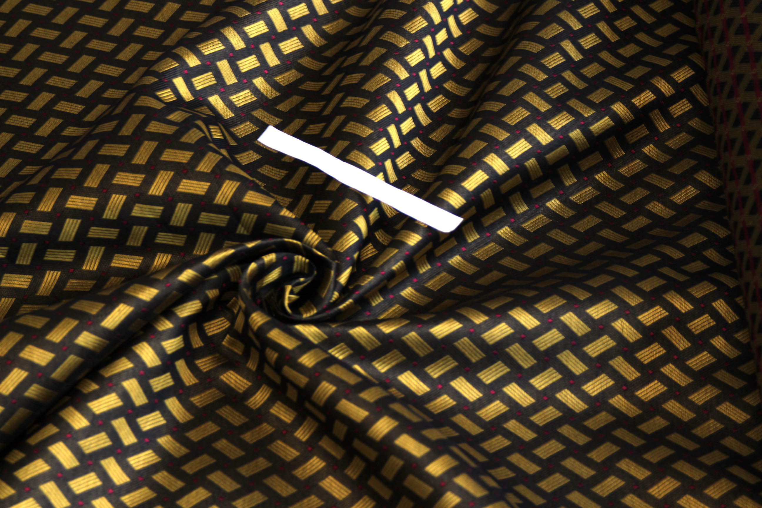 Black Gold Ornament Silk Fabric
