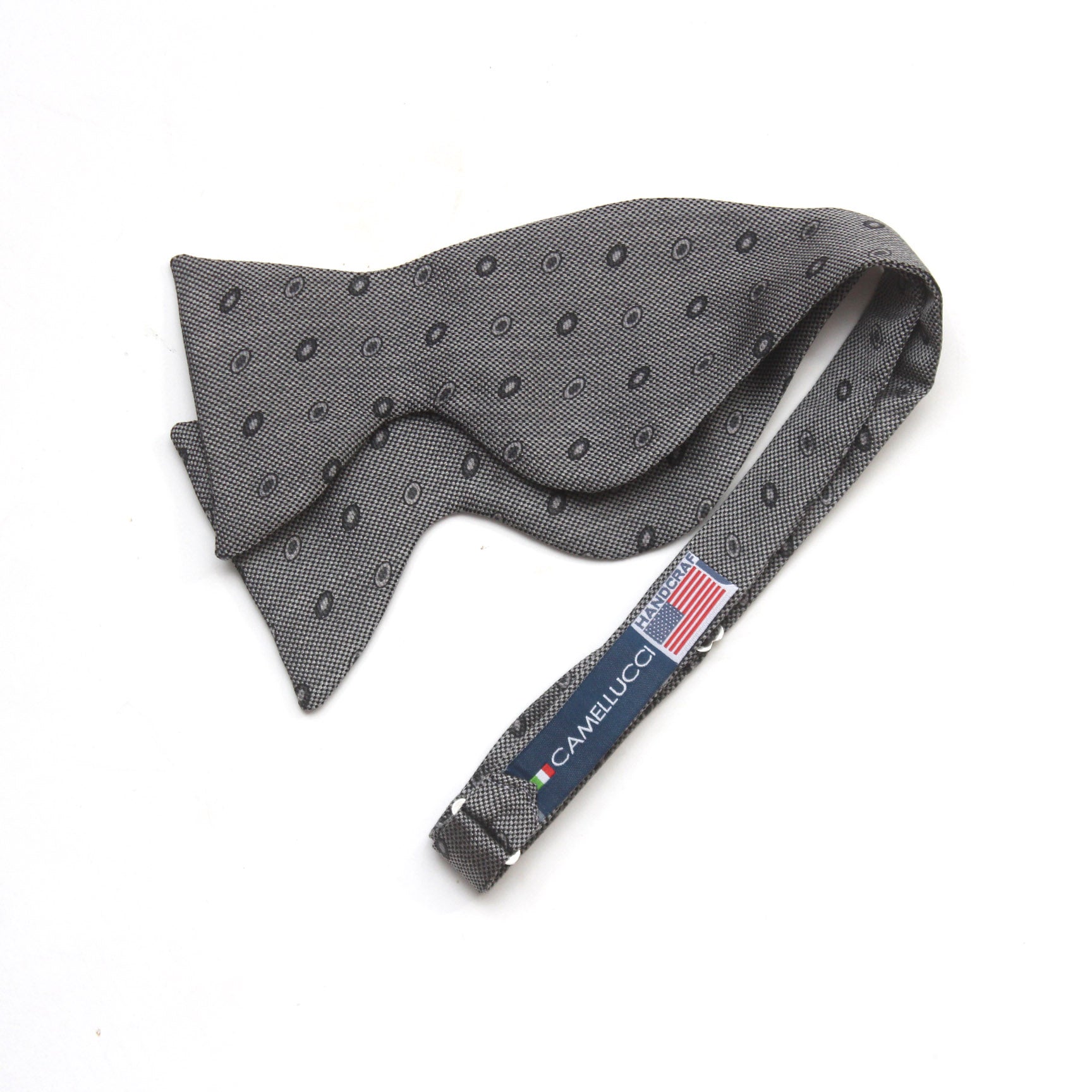 Big Butterfly Grey Ornament Silk Bow Tie