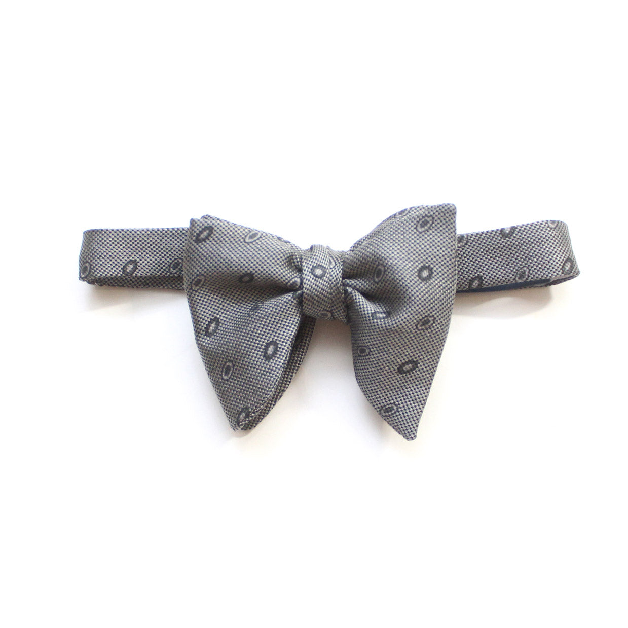 Big Butterfly Grey Ornament Silk Bow Tie