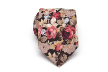 Load image into Gallery viewer, Dusty Rose Brown Beige Floral Necktie 3.14&quot;
