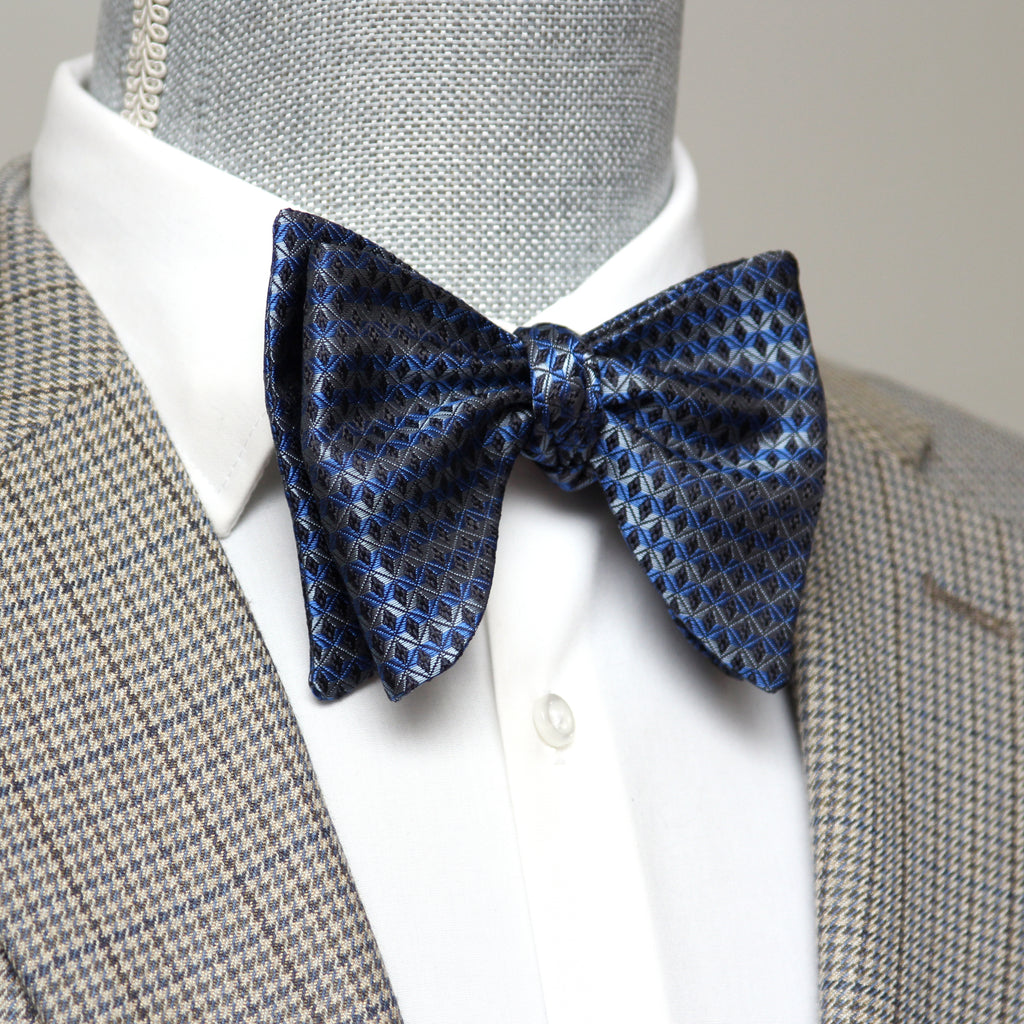 Blue Ornament Big Butterfly Bow Tie