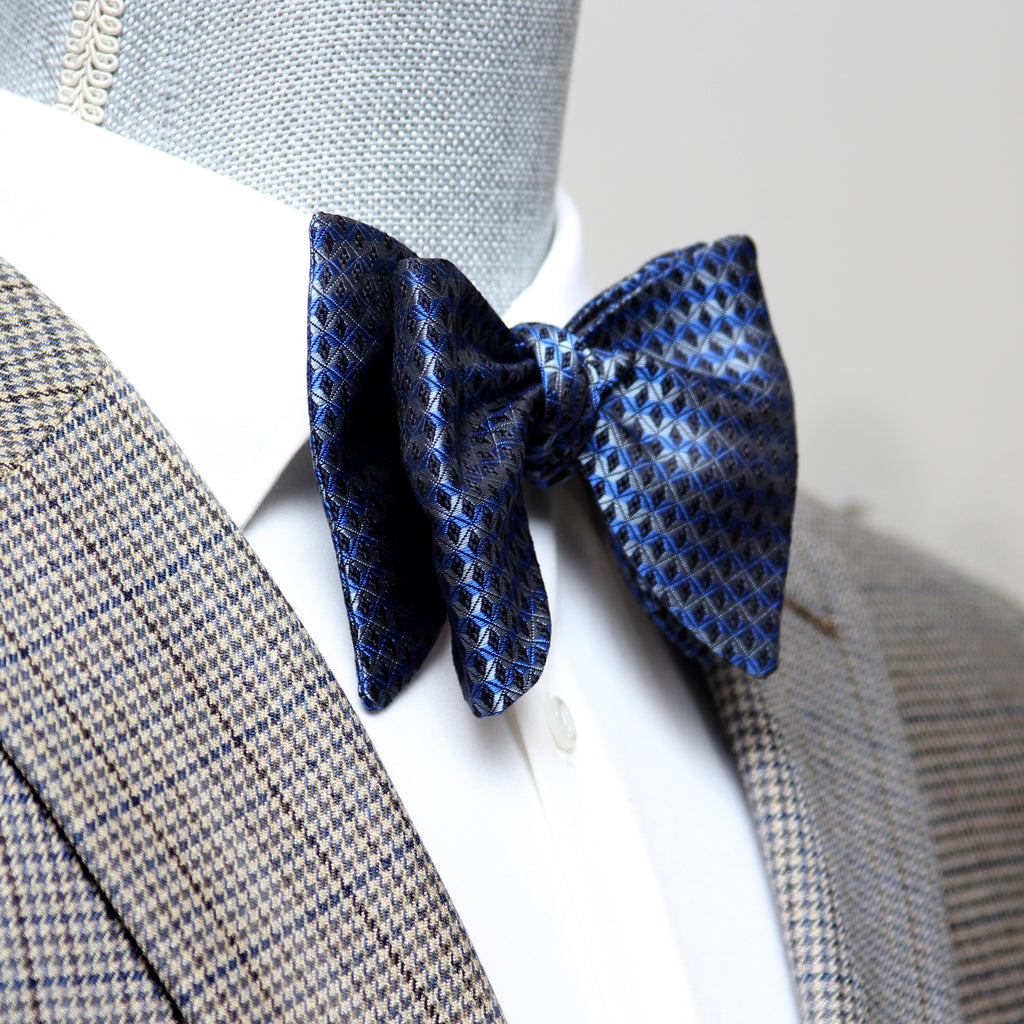 Blue Ornament Big Butterfly Bow Tie