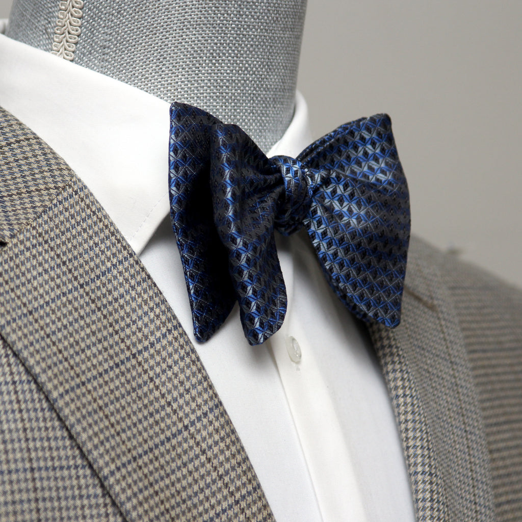 Blue Ornament Big Butterfly Bow Tie