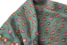Load image into Gallery viewer, Dusty Blue Sea horse Silk Ascot
