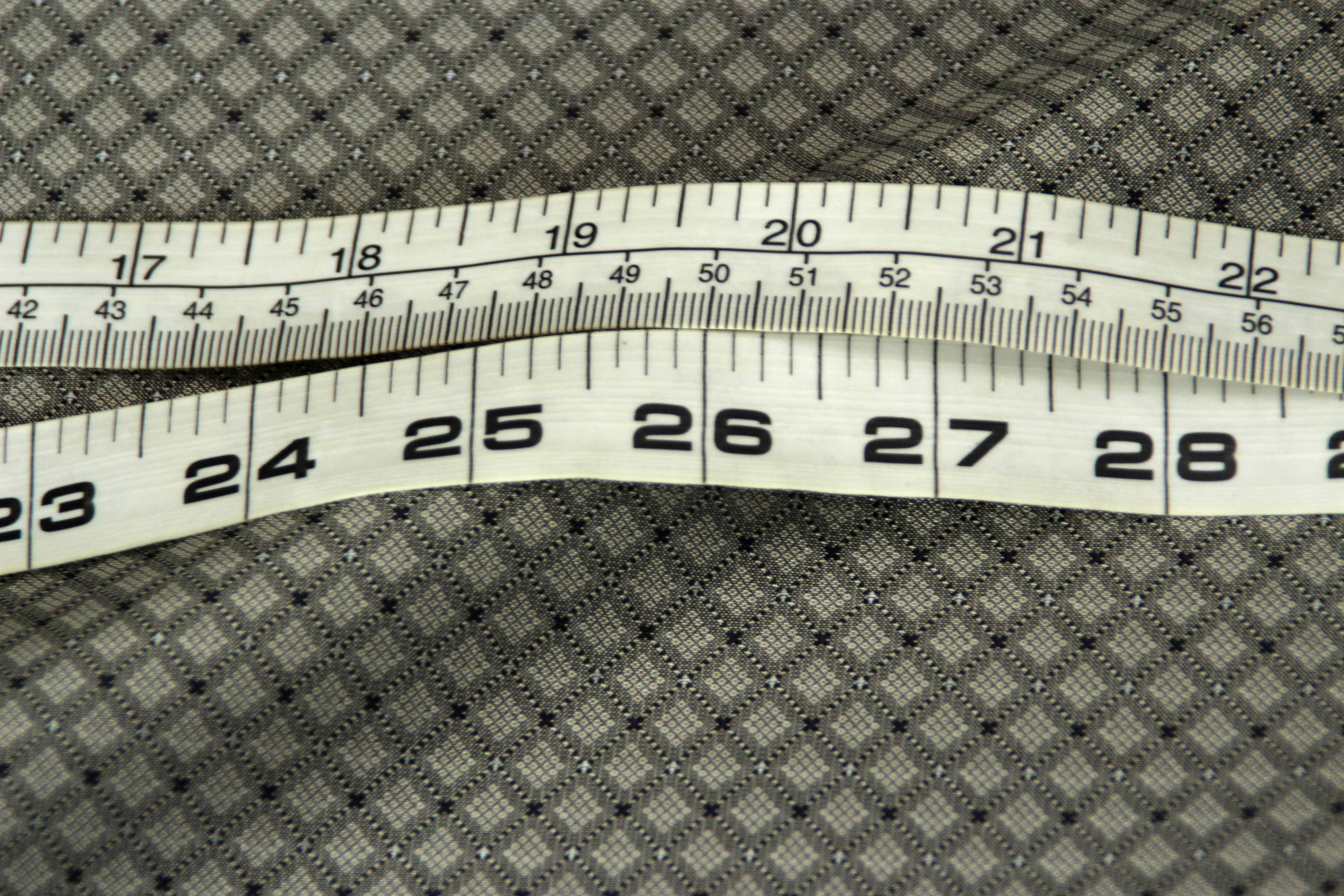 Grey ornament Silk Fabric 42" width