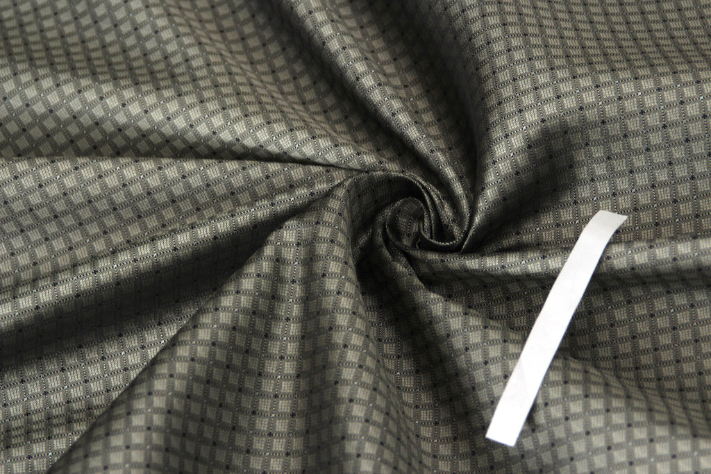 Grey ornament Silk Fabric 42" width