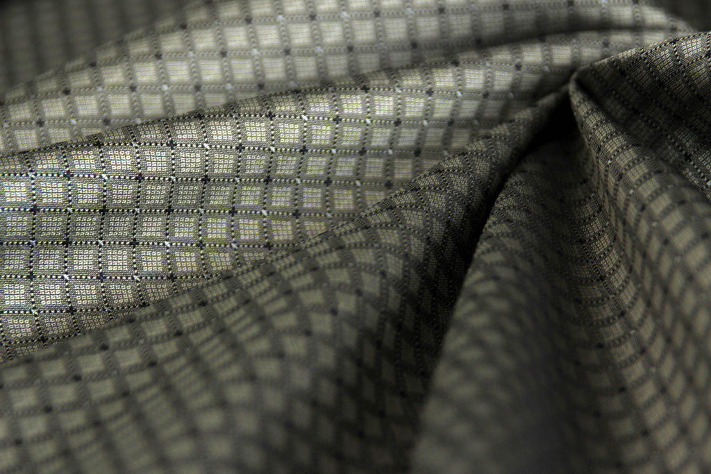 Grey ornament Silk Fabric 42" width