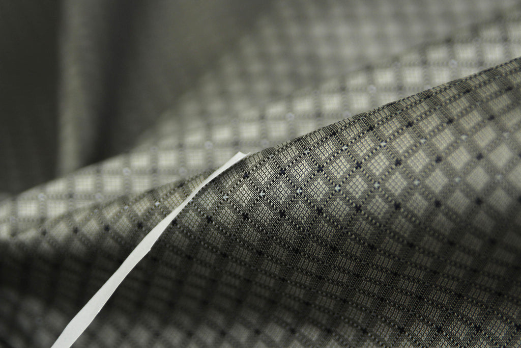 Grey ornament Silk Fabric 42" width