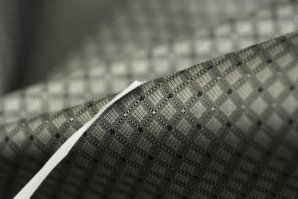 Grey ornament Silk Fabric 42" width