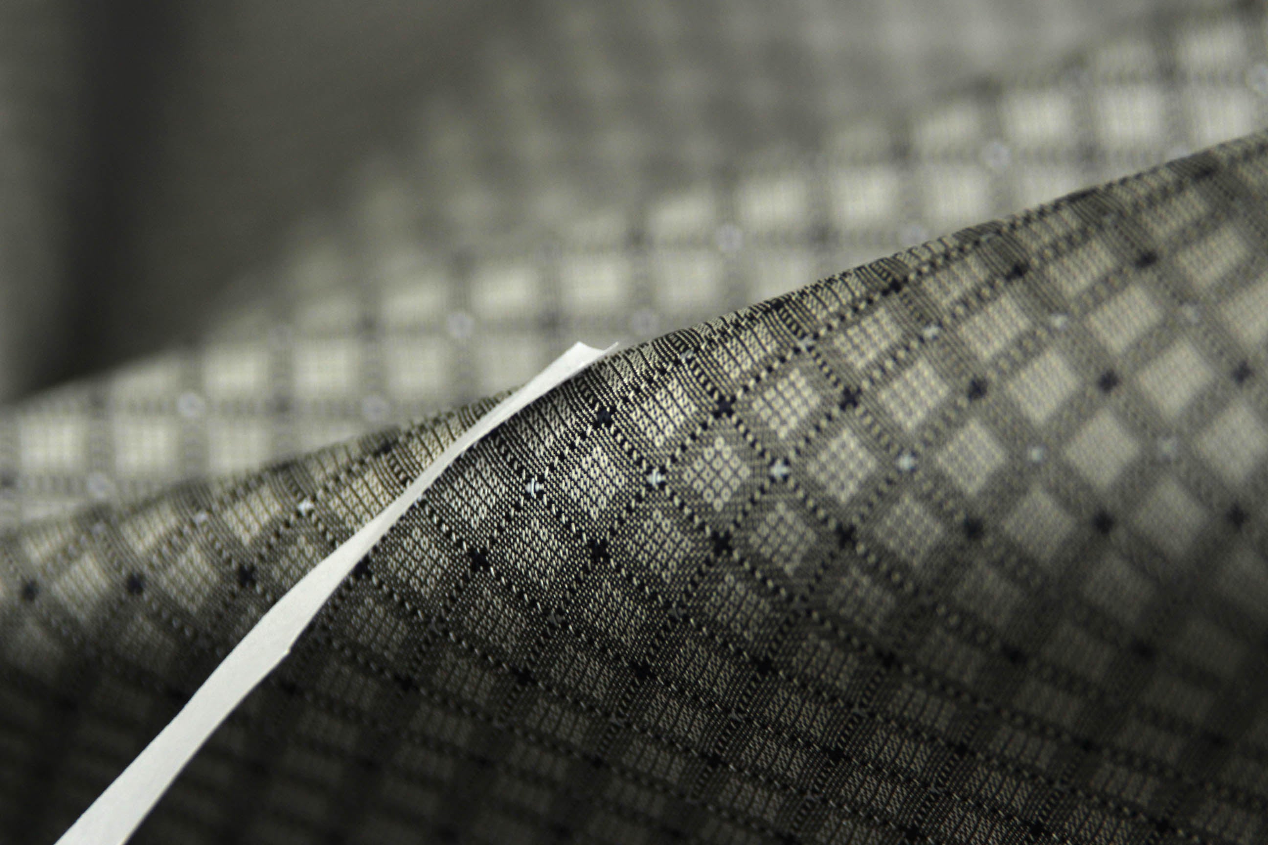 Grey ornament Silk Fabric 42" width