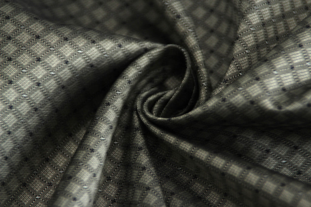 Grey ornament Silk Fabric 42" width