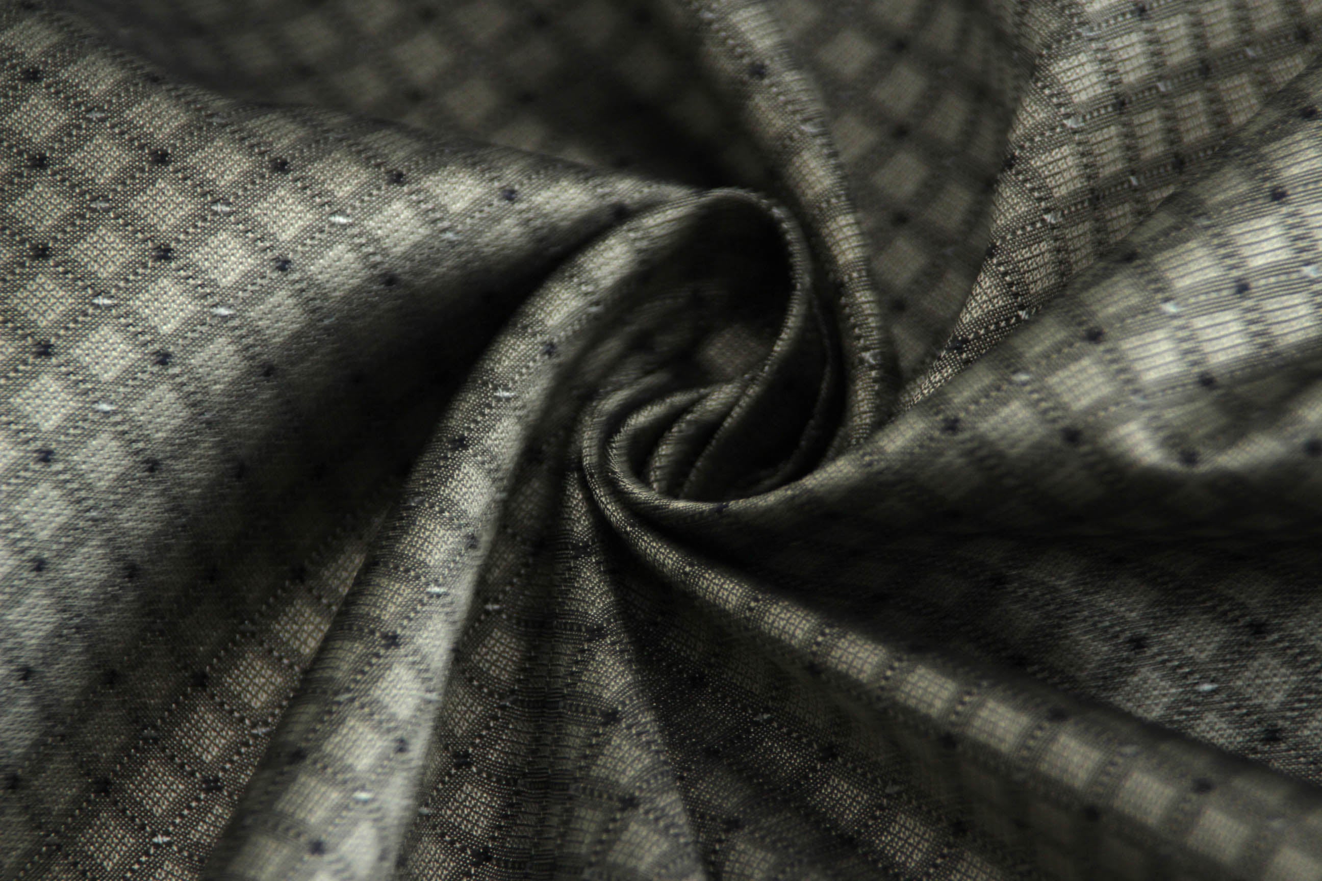 Grey ornament Silk Fabric 42" width