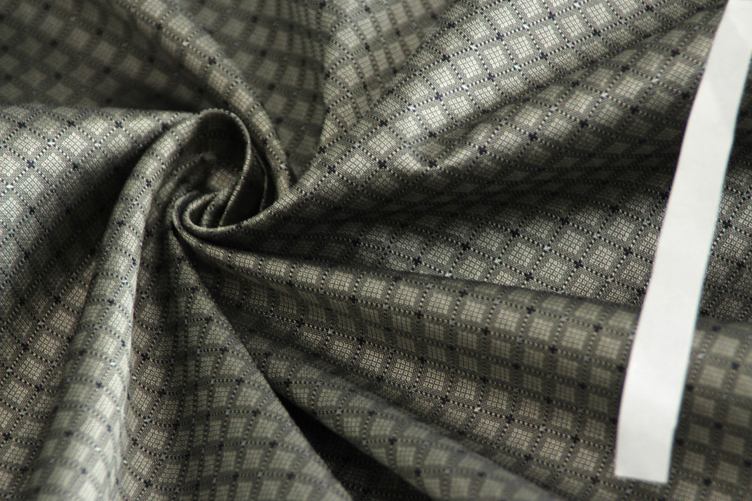 Grey ornament Silk Fabric 42" width