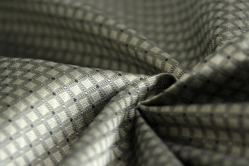 Grey ornament Silk Fabric 42" width
