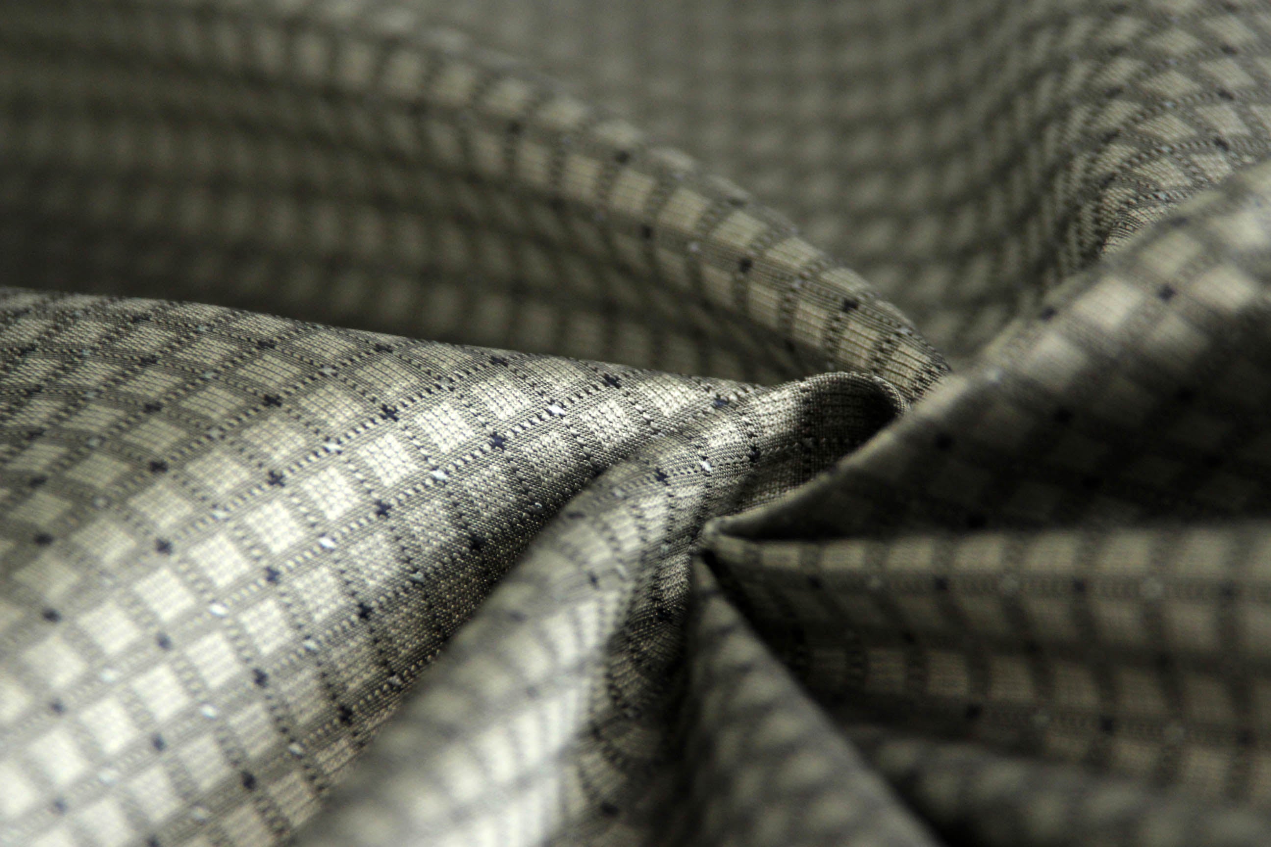 Grey ornament Silk Fabric 42" width
