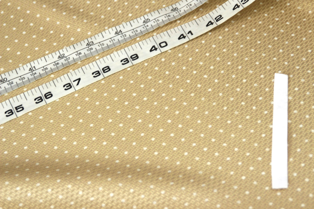 Polka Dot Champagne Beige Silk Fabric