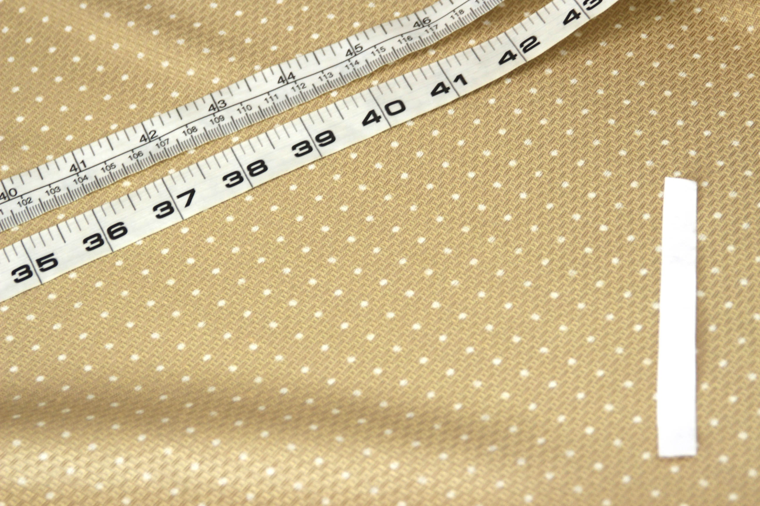 Polka Dot Champagne Beige Silk Fabric