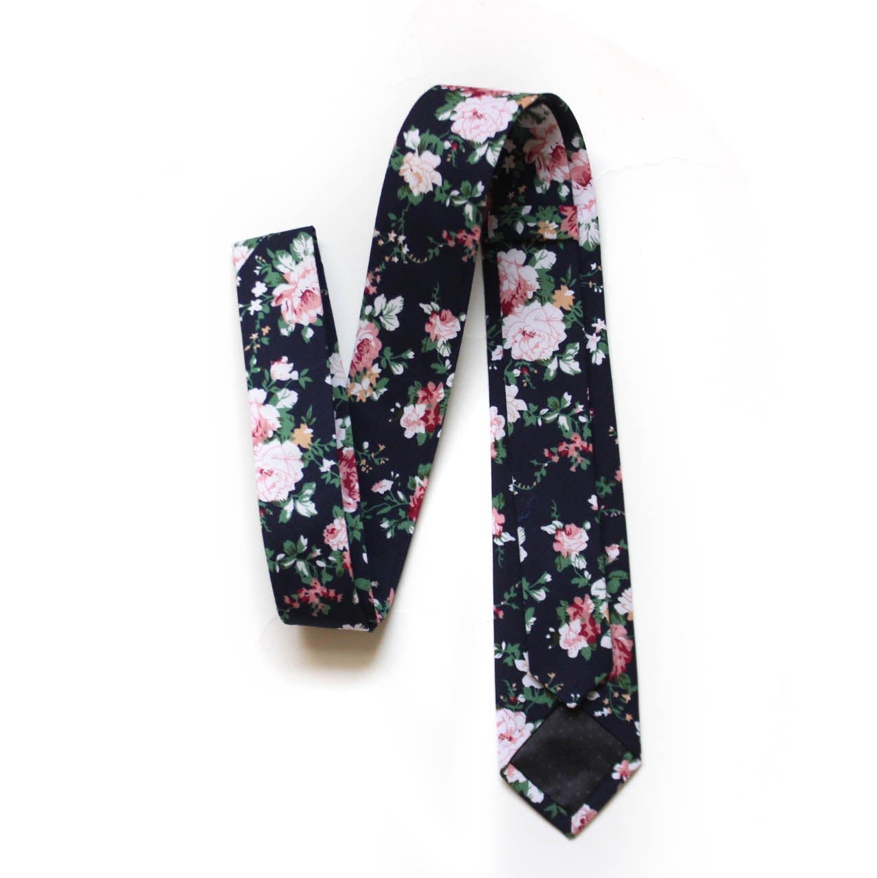 Black Floral Necktie