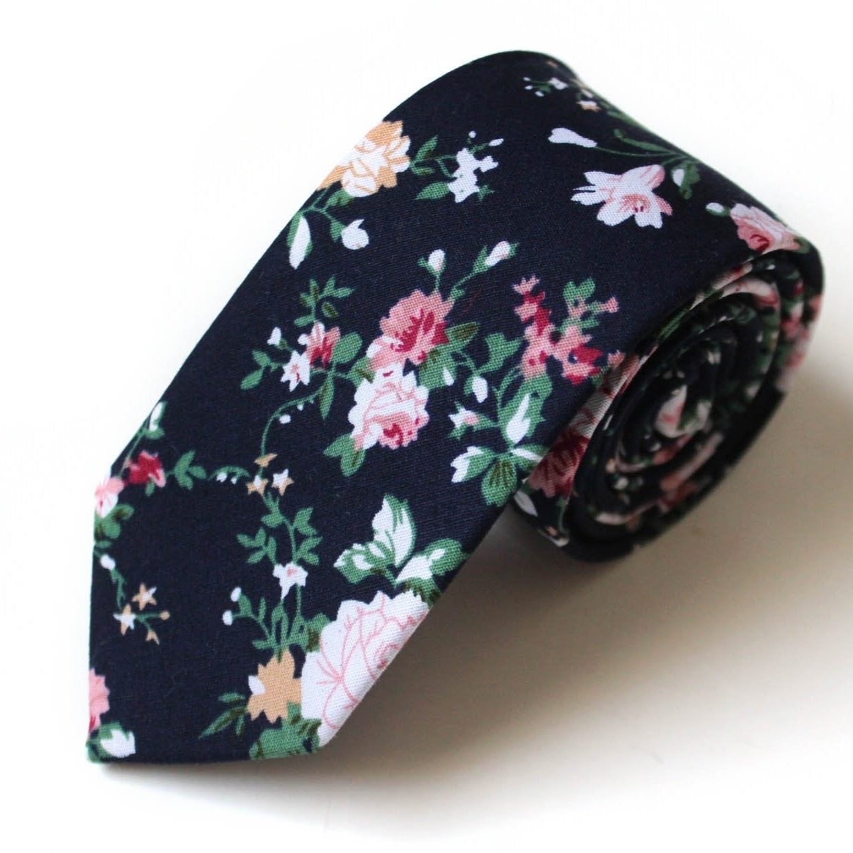 Black Floral Necktie