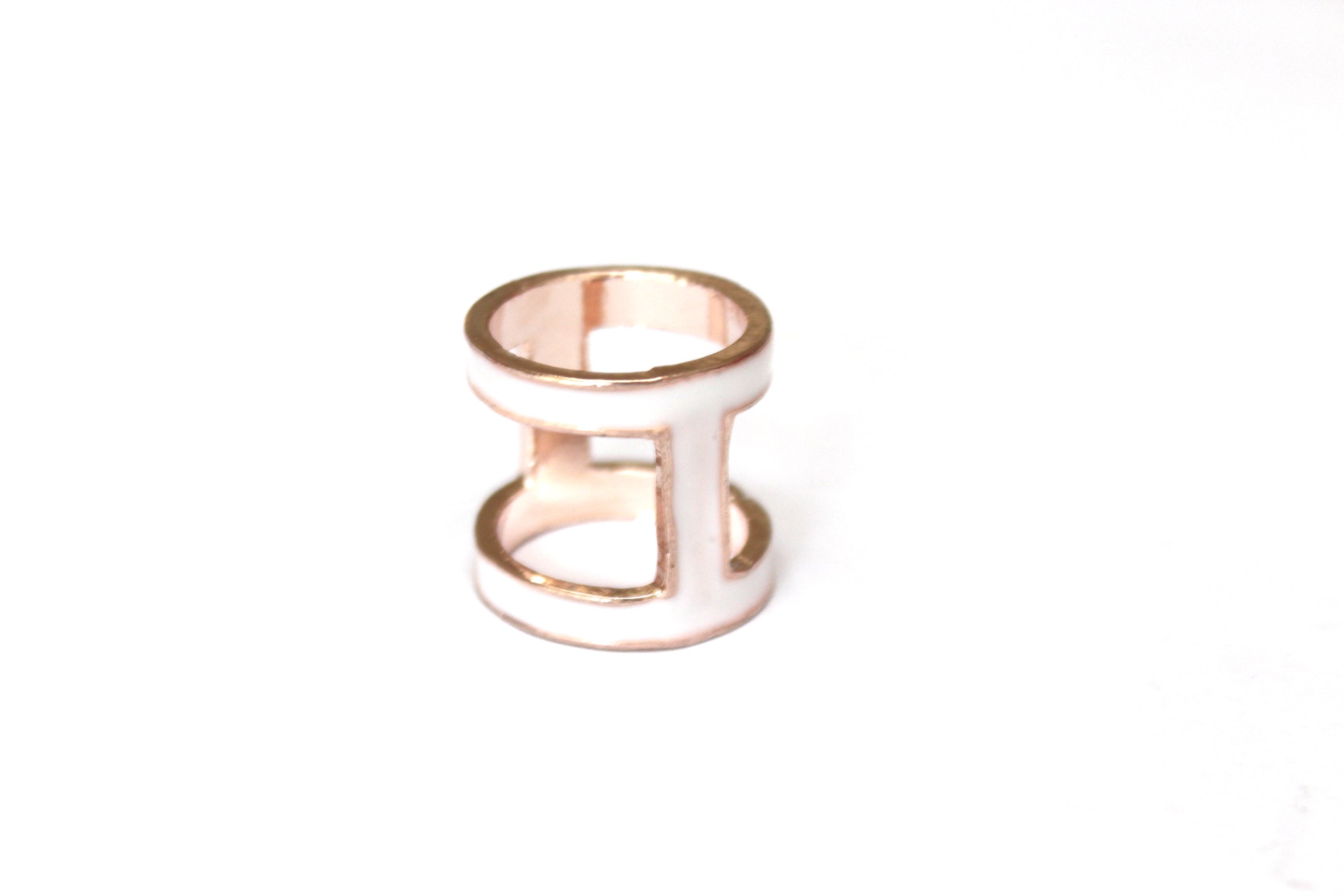 Gold White Women Scarf Ring