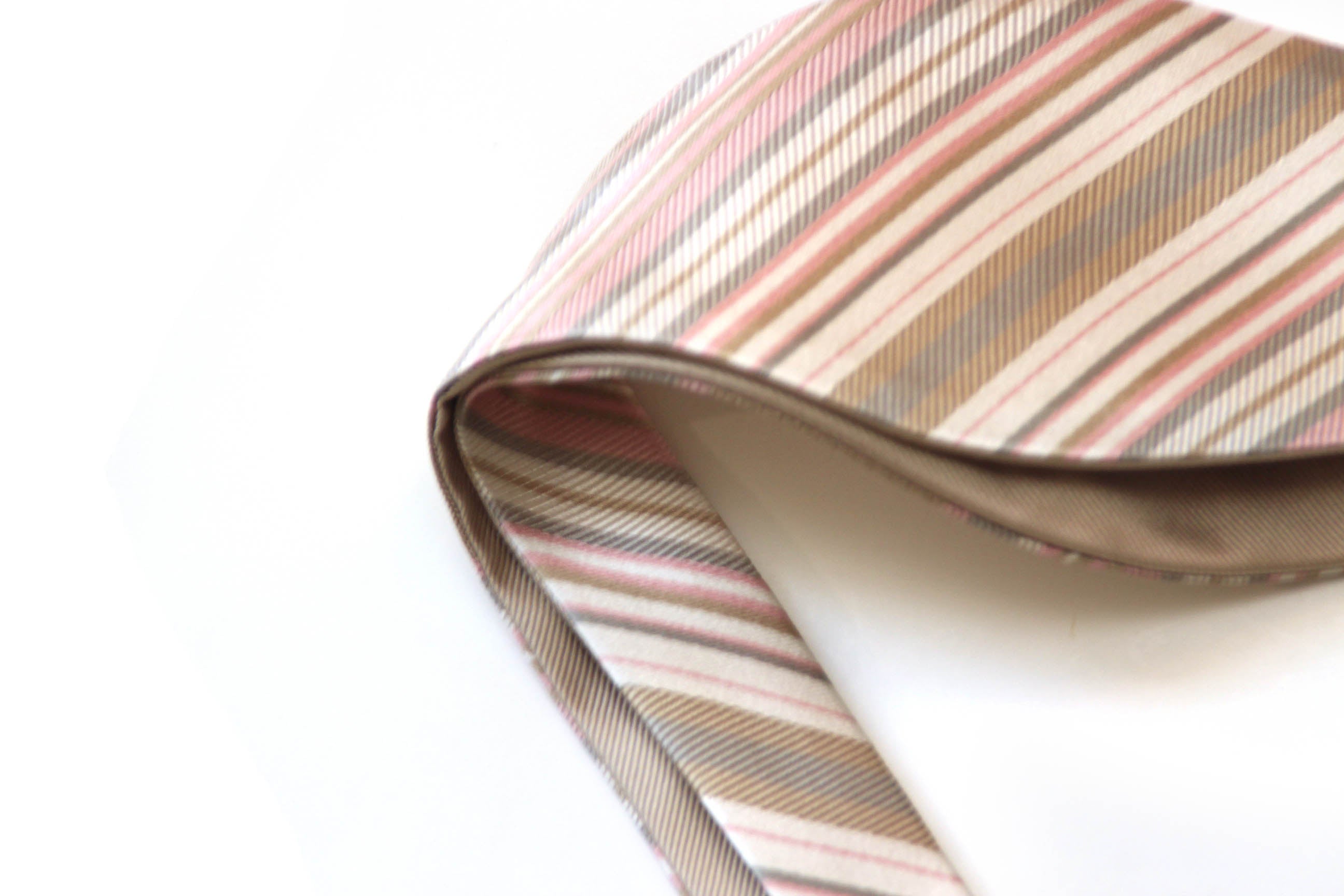 Champagne Stripe Reversible Self-Tie Bow Tie
