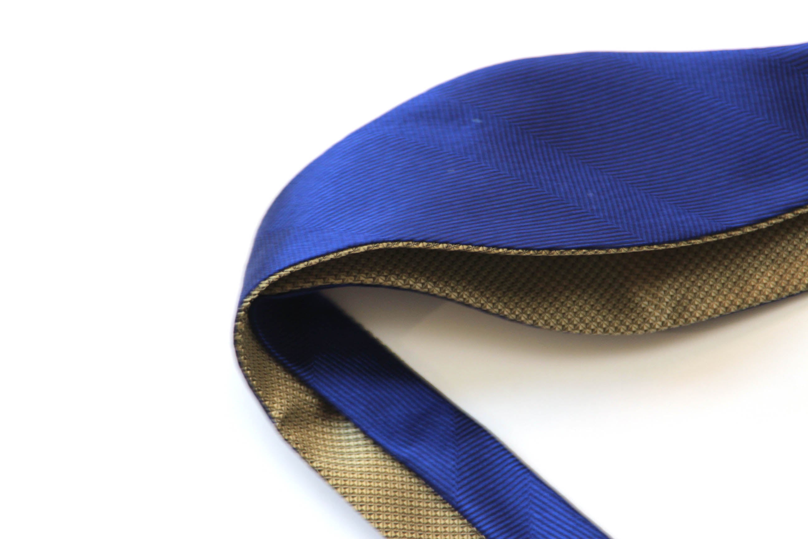 Royal Blue Gold Reversible Self-Tie Bow Tie