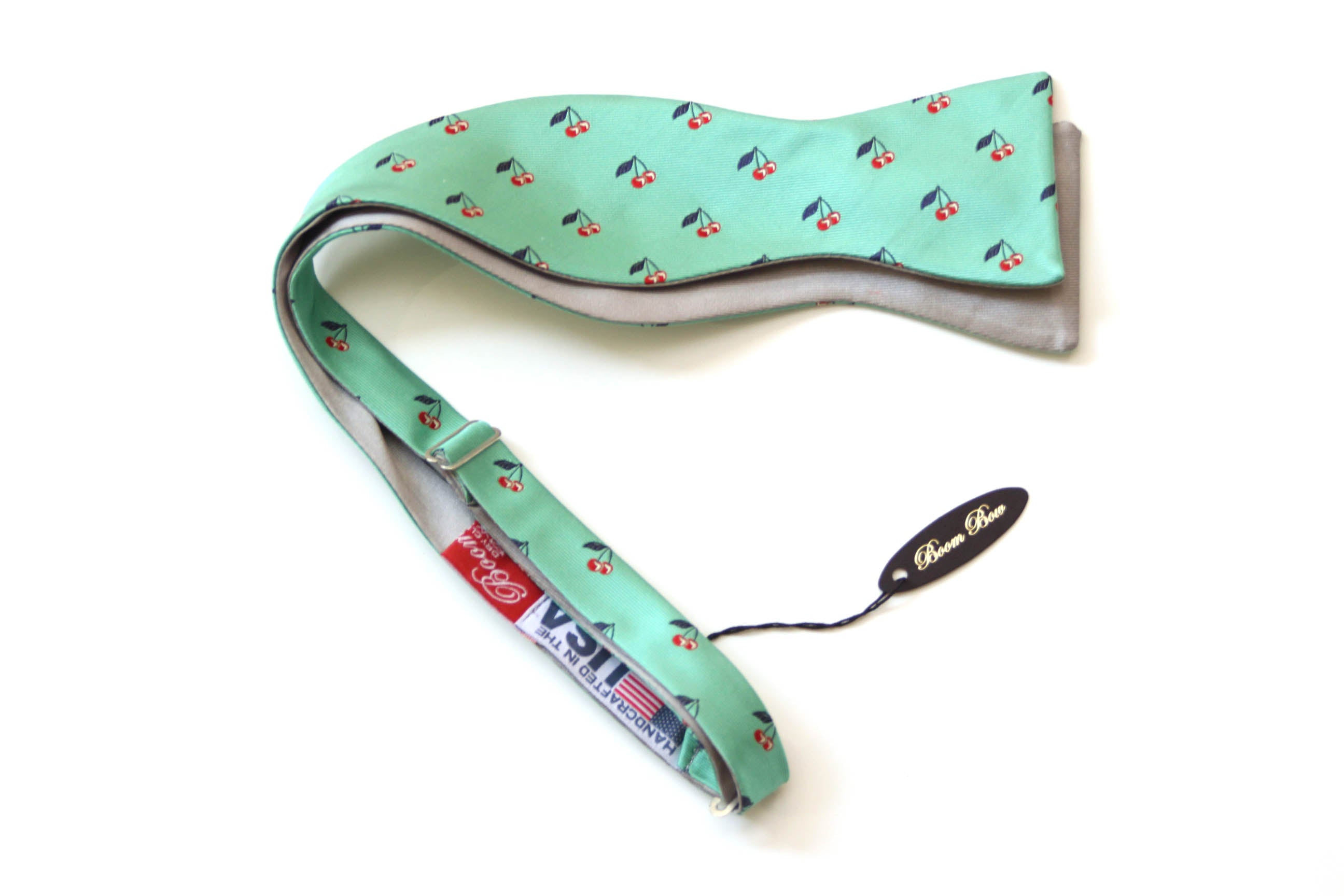 Green Grey Reversible Self-Tie Bow Tie