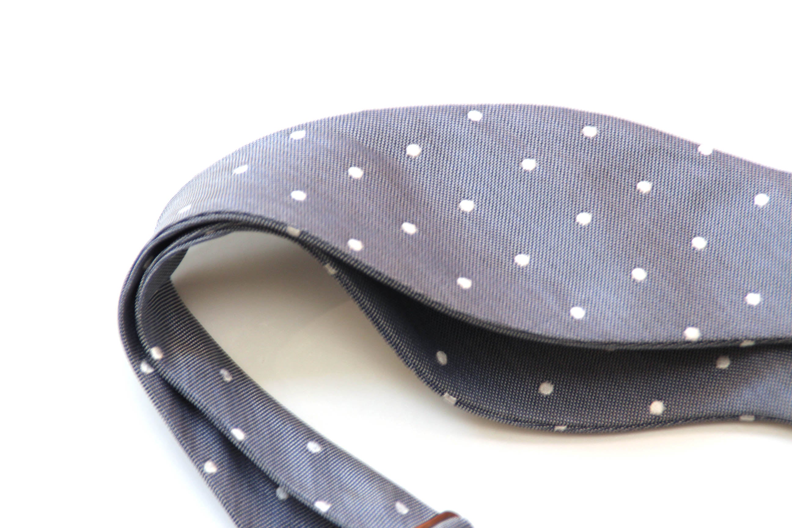 Dusty Blue Polka Dot Self-Tie Bow Tie