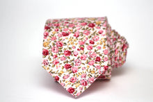 Load image into Gallery viewer, Pink Red Floral Cotton Necktie
