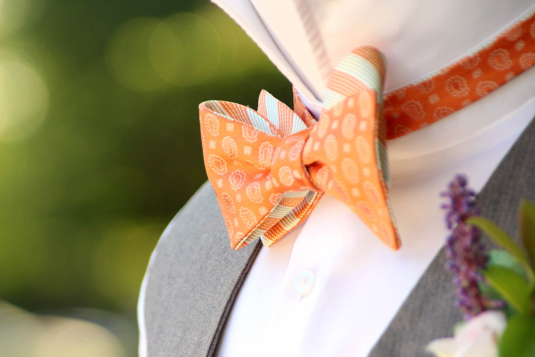 Orange Self-Tie Bow Tie