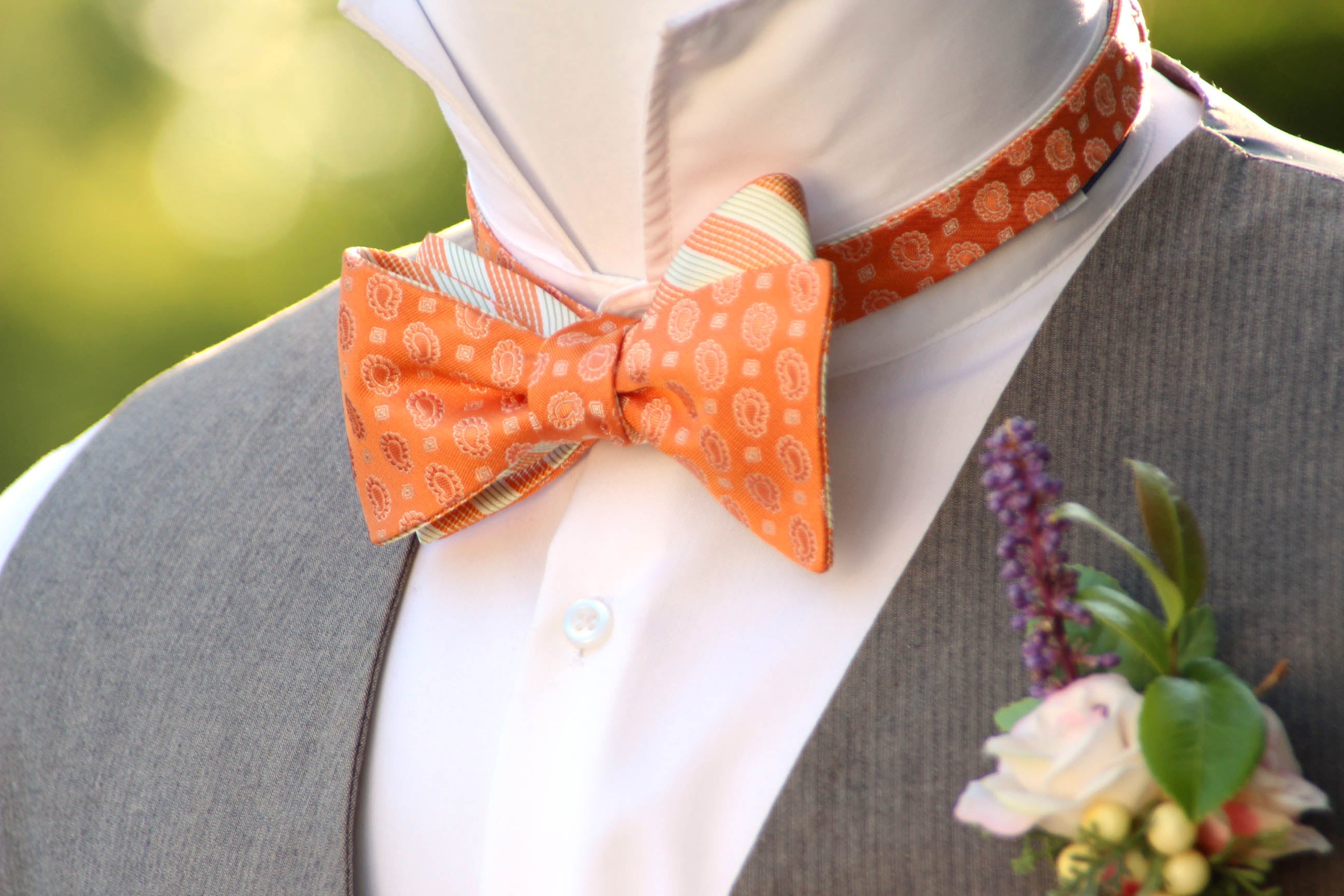 Orange Self-Tie Bow Tie
