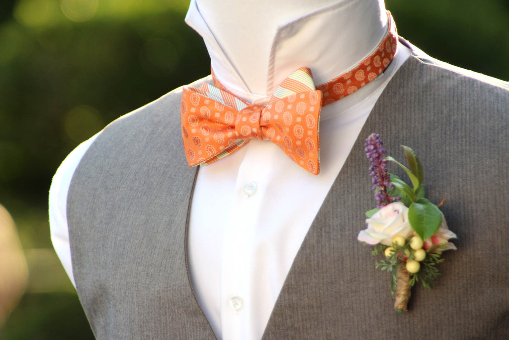 Orange Self-Tie Bow Tie