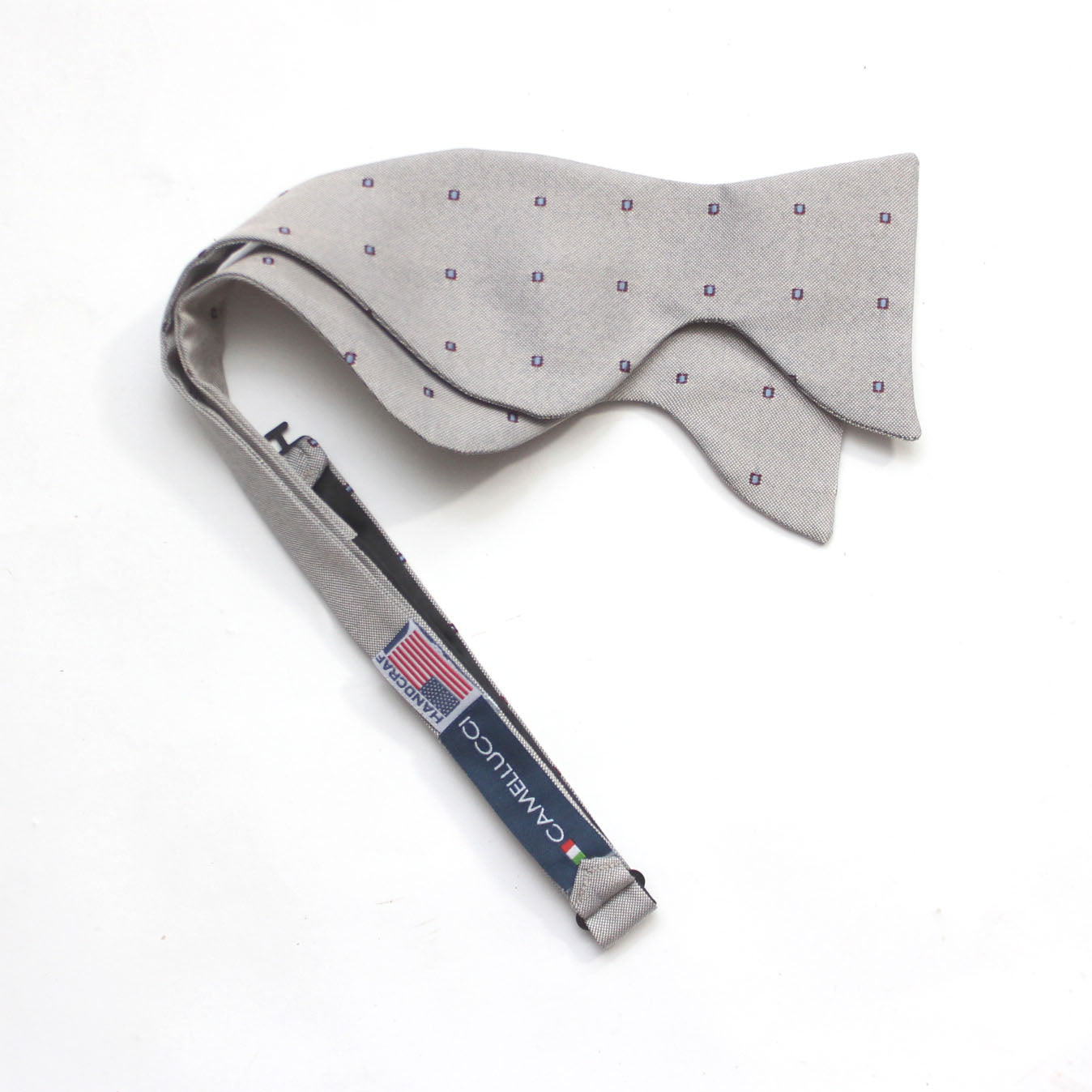 Big Butterfly with Blue Polka Dot Silk Bow Tie