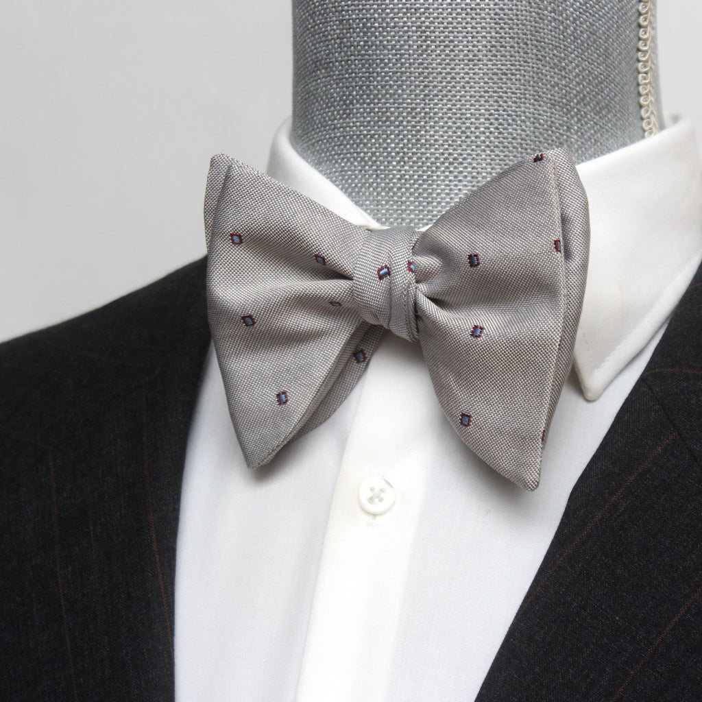 Big Butterfly with Blue Polka Dot Silk Bow Tie