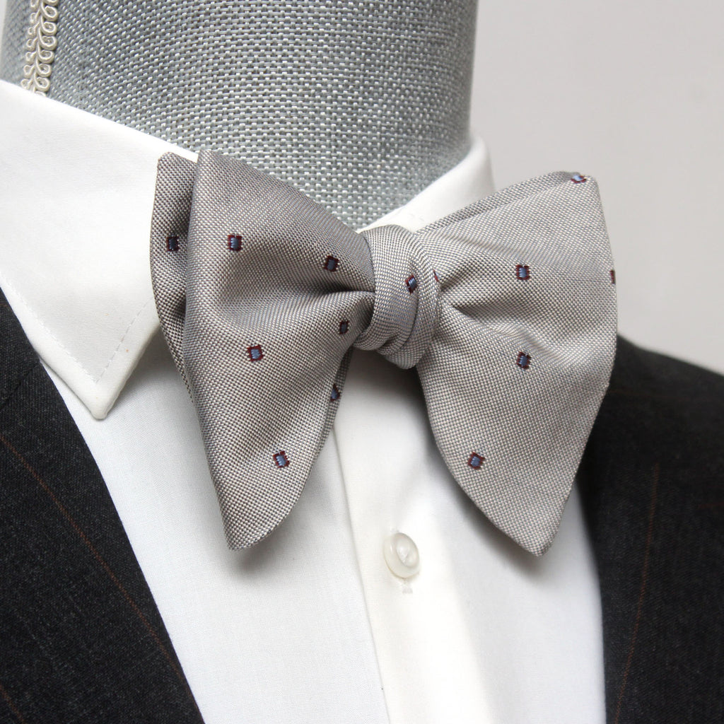 Big Butterfly with Blue Polka Dot Silk Bow Tie