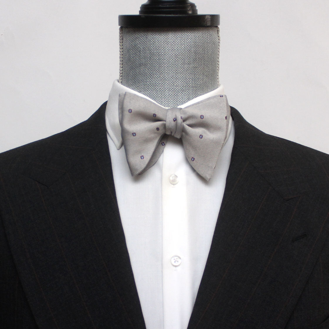 Big Butterfly with Blue Polka Dot Silk Bow Tie