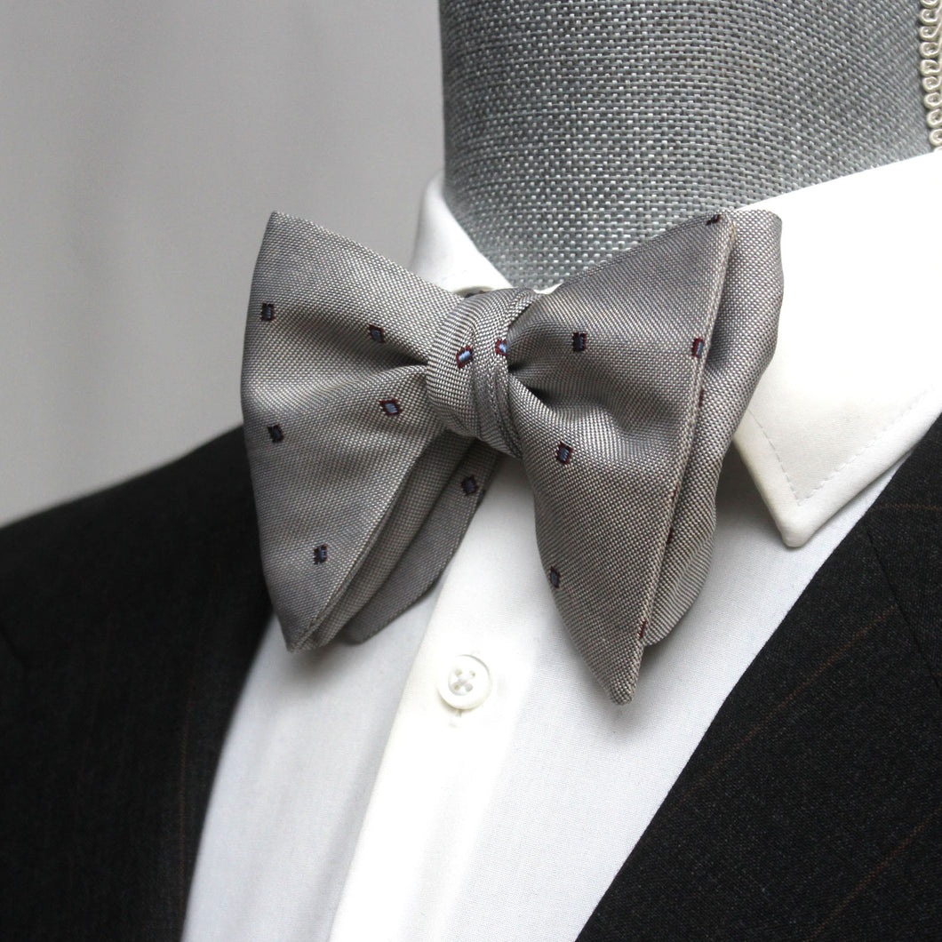 Big Butterfly with Blue Polka Dot Silk Bow Tie