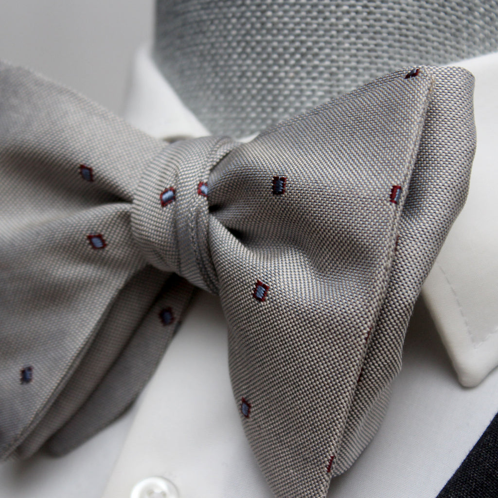 Big Butterfly with Blue Polka Dot Silk Bow Tie