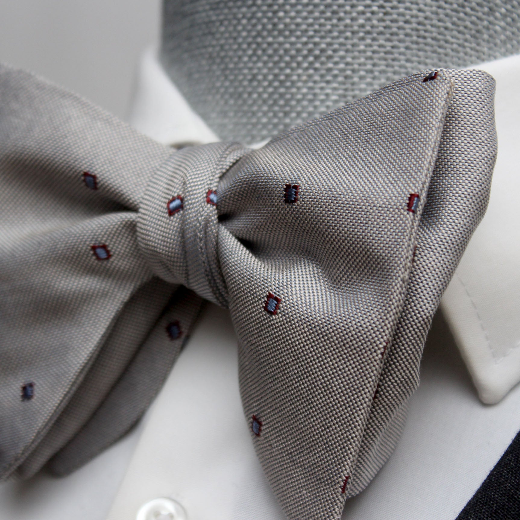Big Butterfly with Blue Polka Dot Silk Bow Tie