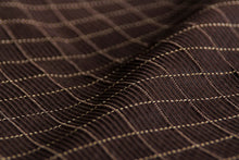 Load image into Gallery viewer, Brown Pleated Plaid Silk Fabric
