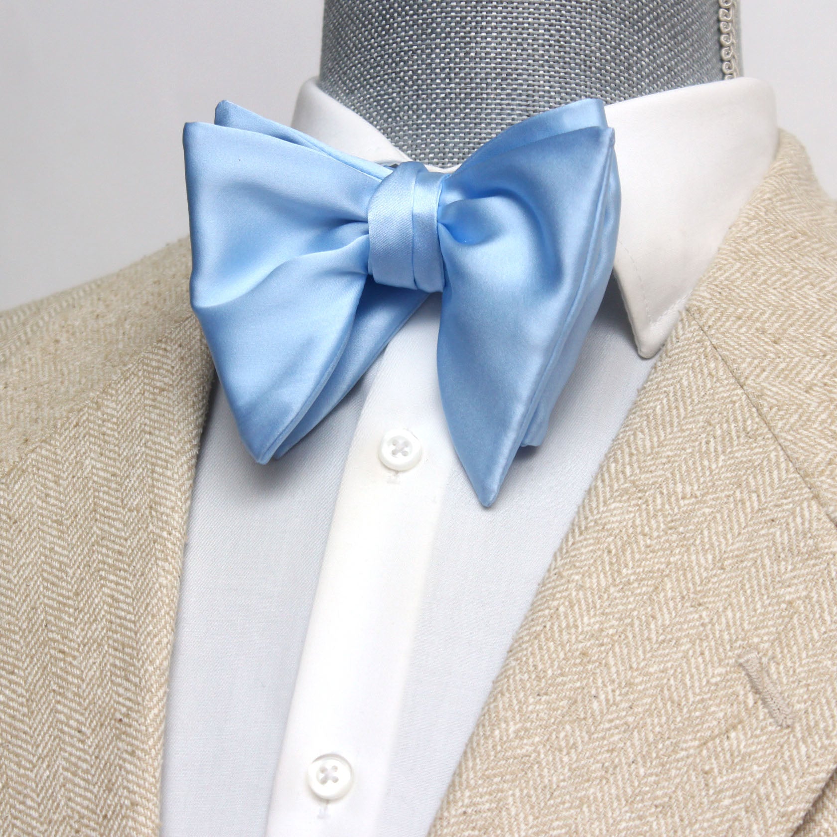 Solid Blue Big Butterfly Bow Tie