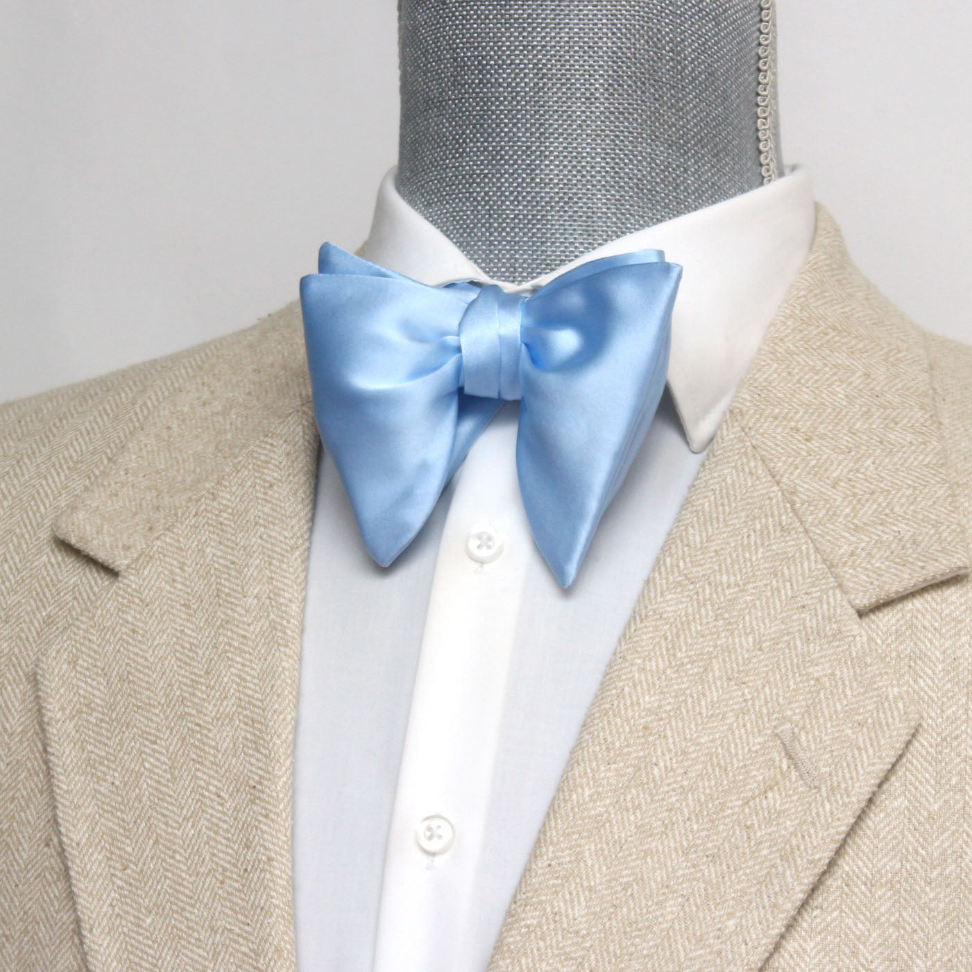 Solid Blue Big Butterfly Bow Tie