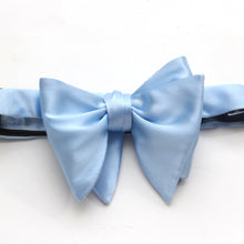 Load image into Gallery viewer, Solid Blue Big Butterfly Bow Tie
