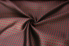 Load image into Gallery viewer, Black Red Square ornament Silk Fabric 42&quot; width
