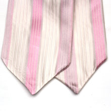 Load image into Gallery viewer, Pink Blush White Stripe Reversible Silk Ascot
