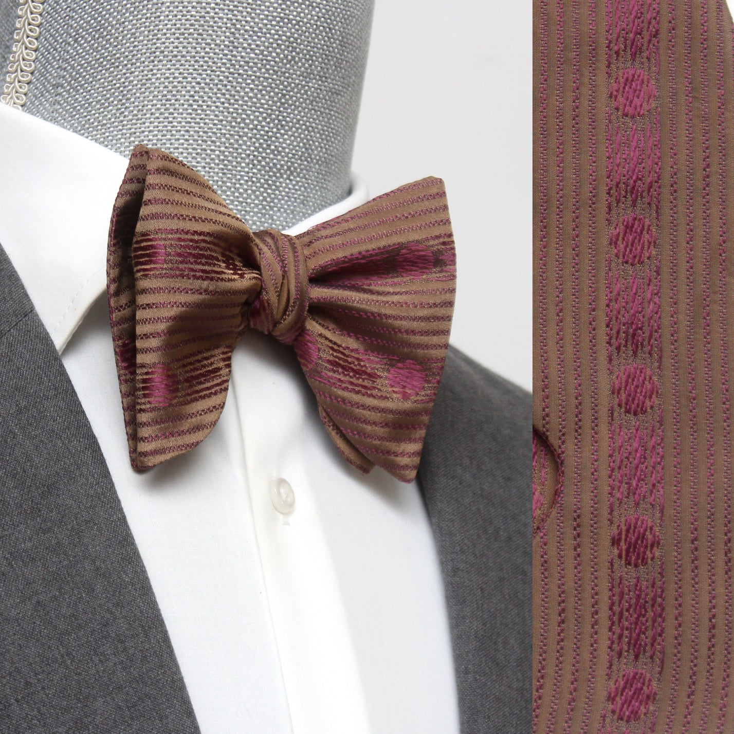 Big Butterfly Brown Silk Bow Tie