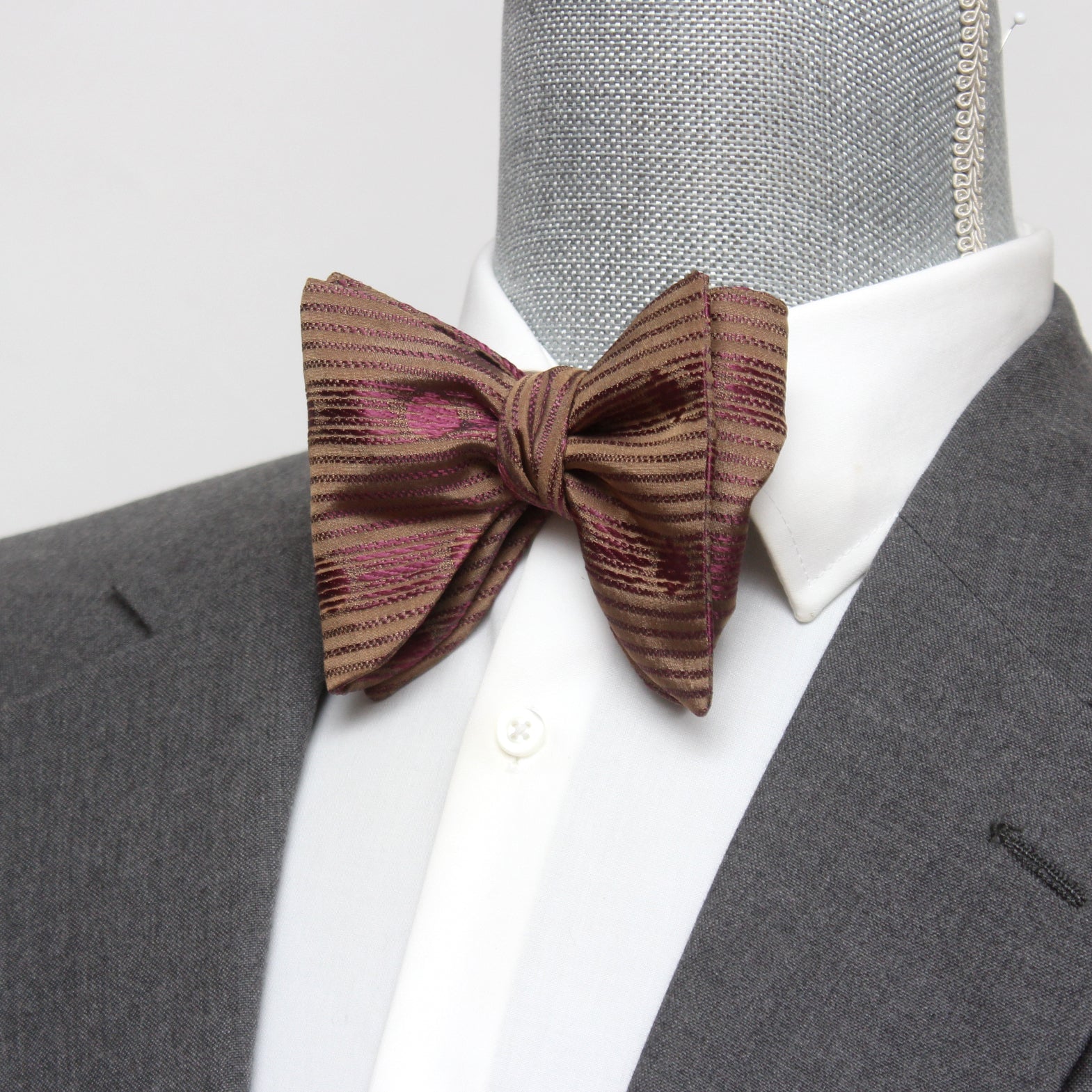 Big Butterfly Brown Silk Bow Tie