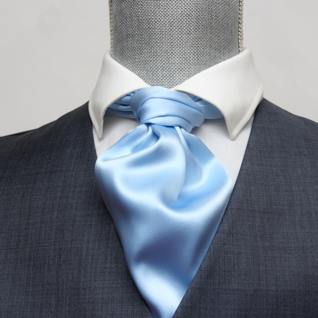 Ice Blue Silk Ascot
