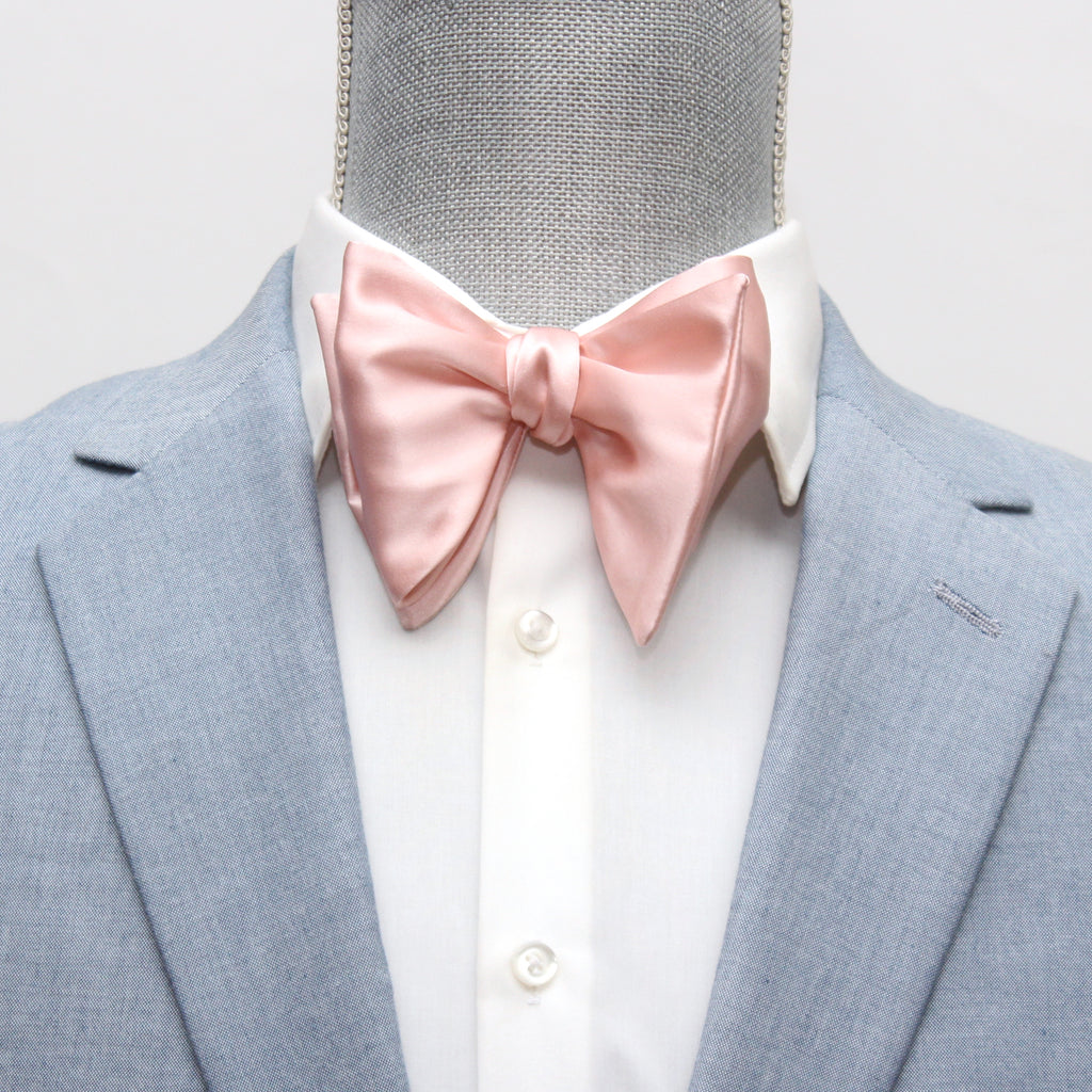 Big Butterfly Peach Silk Bow Tie